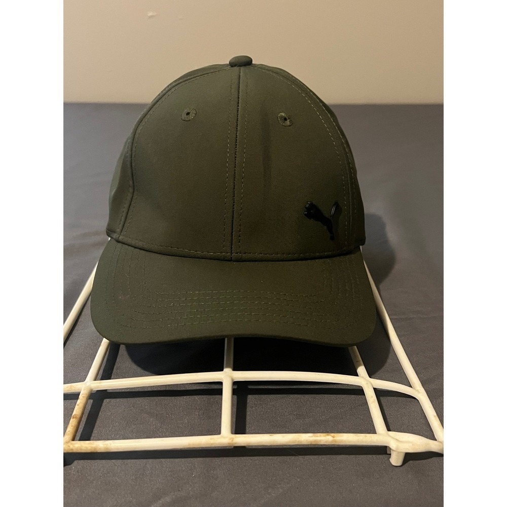 Puma Mens Olive Green Stretch Fit Baseball Cap Hat Cat Logo Size L/XL